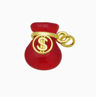 Breloques porte-bonheur en forme de sac d'argent, plaqué or 18 carats, avec signe dollar et pendentif en pierre naturelle pour la fabrication de bijoux DIY (bracelets, colliers)