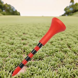 Tees de golf personnalisables HYT-17 durables de 70 mm avec manchon en plastique double couche et support de balle en plastique souple, tees de golf préfabriqués - Product Image 1