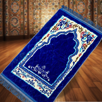 Wholesale Modern Thick Floral Sajadah Prayer Rug with Islam Prayer Beads for Home Use Made of Polyester