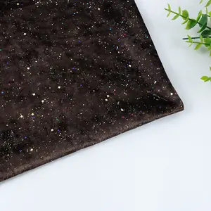 Customized high quality 160cm 230gsm knitting polyester fleece embroidered fabric with sequins for blanket warm thick