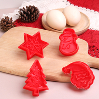 Moule à biscuits sur le thème de Noël, ensemble de découpoirs à biscuits en plastique 3D avec ressort pour enfants, outils de pâtisserie DIY