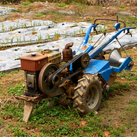 Tracteur à chenilles diesel 15HP DLH1100 |   Tracteur agricole à deux roues à double usage avec pneus 6.00-16 et roues en fer pour rizières et terres sèches