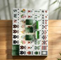 Jeu de Mahjong américain de luxe en acrylique, motif dragon coloré néon écaille de tortue ambre, pour les soirées à la maison