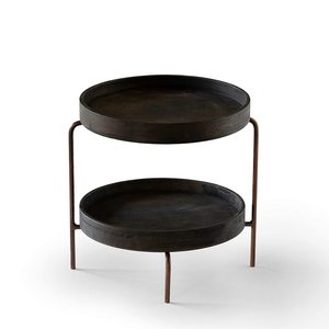 Support à gâteau noir à 2 niveaux avec cadre en poudre noire en bois et fer pour gâteau de mariage Donuts et desserts - Product Image 5