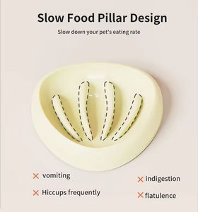 Mangkuk hewan peliharaan berbentuk kerang Anti tipping ramah lingkungan mangkuk hewan peliharaan kucing anjing lucu cocok mangkuk pengumpan lambat hewan peliharaan - Product Image 2