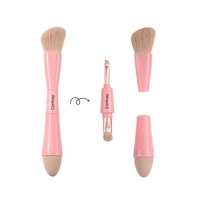Doublure de sourcils rétractable blush ombre à paupières correcteur éponge pinceau pour femmes filles lieu de travail à domicile multi-tâches 4 en 1 pinceau de maquillage
