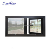 Ventana Abatible de Aluminio con Certificación de Energía Title24, Herrajes Alemanes, Apertura Interior y Exterior para Apartamentos Comerciales