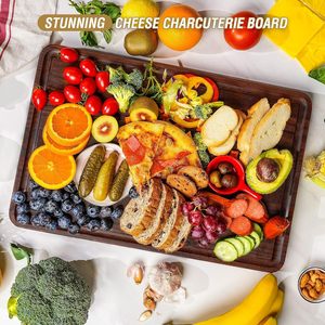 Planche à découper en noyer noir pour la cuisine et la décoration intérieure, épaisseur 1 pouce, planche <span class=keywords><strong>de</strong></span> boucher en bois avec rainure latérale et poignée pour gravure - Product Image 5