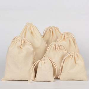 Sacs en coton mousseline réutilisables avec cordon de serrage, imprimés avec un logo personnalisé en usine, 10*15 cm, pochette pour bijoux, cosmétiques, artisanat, emballage, cadeaux réutilisables - Product Image 2