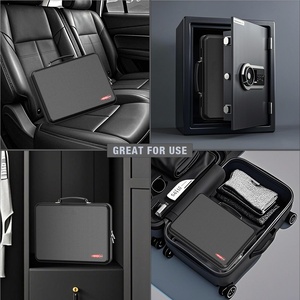 Draagbare 13-Pocket Vuurvaste <span class=keywords><strong>Document</strong></span> Organizer Hard-Shell Uitbreiden Bestand Doos Voor Documenten Laptop Paspoorten Kaarten-Zwart - Product Image 4