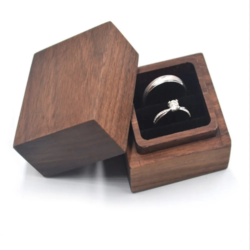 Holz vorschlag ring box holz ring halter phantasie nussbaum holz hochzeit bearer display box