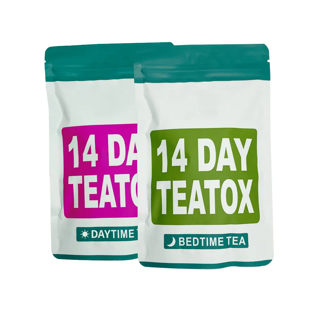 थोक कस्टम चीन हर्बल चाय दिन और सोते समय चाय 14 दिनों के लिए Detox चाय वजन घटाने