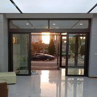 Pintu Otomatis Sensor cerdas sakelar privasi Remote control dengan pintu geser kaca otomatis bingkai aluminium