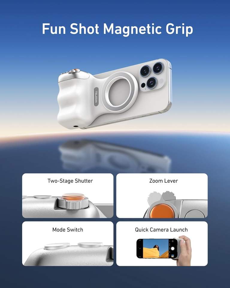 Magnetic Phone Camera DSLR Style Shutter Grip Detachable Wireless ...