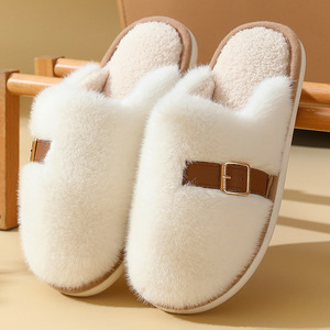Pantoufles en peluche haut de gamme, respirantes, chaudes, antidérapantes, décontractées, pour femmes, automne-hiver, usage domestique, style homme et femme - Product Image 6
