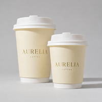 Gobelets en papier jetables à double paroi écologiques et biodégradables avec couvercles, personnalisables avec logo, pour boissons chaudes, café, café à emporter, vente en gros