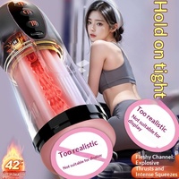 Godet de masturbation interactif entièrement automatique chauffant, péristaltique, en ABS+TPE, 10 modes de vibration, étanche, rechargeable par USB