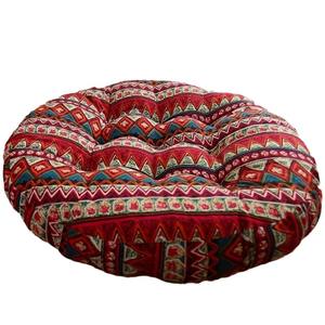 Cojín Redondo de 45 cm de Diámetro, Color Rojo, Diseño Bohemio, Firmeza Media, para Tatami, Sillón o Ventanal - Product Image 5