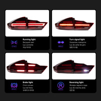 Luz Trasera LED XUNBAI Plug & Play para City 2016-2021, Lente Roja, 12V, Señal Dinámica, Reemplazo Directo, Lámpara Trasera de Actualización