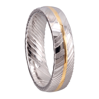 Bague en acier de Damas à motif de ligne de football, alliance pour homme, forgée à la main, vente en gros SZ CHENG JEWELERS
