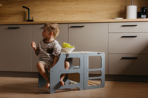 Zzm Europe 3 en 1 Transformable Modern & Farmhouse Torre de cocina de madera Tobogán Diseño de cama plegable para dormitorio de niños - Product Image 4