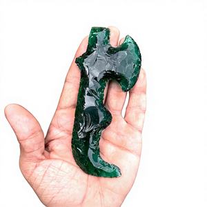 Juego de Cuchillos de Hacha de Cristal Verde, Hoja de Cristal de Fantasía de 5-6.5 Pulgadas, Cuchillo de Piedra Tallado a Mano, Regalo Decorativo de Exhibición - Product Image 1