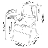 Mobilier scolaire et de bureau en plastique moderne et durable chaise de conférence de formation table d'écriture pour les classes conférences hôpitaux