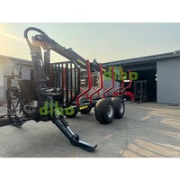 Remorque Forestière Tout-Terrain 10T avec Grues Hydrauliques Forestières Puissantes 6.5m 7.0m, Certifiée TUV CE Europe