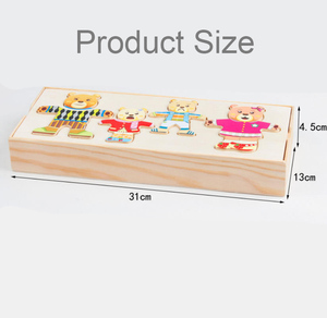 Juguete Educativo de Madera con Rompecabezas de Cuatro Ositos, Bloques de <span class=keywords><strong>Emociones</strong></span> para la Educación Temprana de Niños - Product Image 2