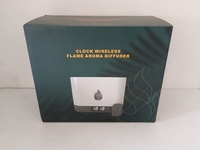 Humidificateur à bruit blanc et flamme avec veilleuse LED RGB, haut-parleur en plastique, horloge et alarme pour utilisation au chevet du bébé