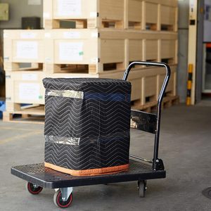 72 "x 80" lớn nặng màu đen không dệt <span class=keywords><strong>Polyester</strong></span> đóng gói và di chuyển chăn - Product Image 6