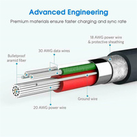 Cable de Datos USB C de 1m, Cable de Carga Tipo C para Teléfono, Cables para Samsung S8/S9