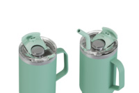 Mug isotherme en acier inoxydable de 40 oz avec poignée confortable, sous vide, sans BPA, réutilisable, écologique pour les voyages, le camping, le bureau