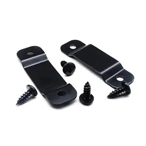 Customized metal mounting clip with black powder coating, metal stamping standoff clips use for Battery Box
