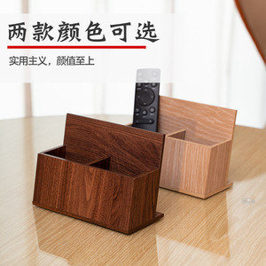 Walnut Wood Remote <b>Control</b> Storage Box With Partitions For Living Room Coffee Table Or Bedside Use - Product Image 2