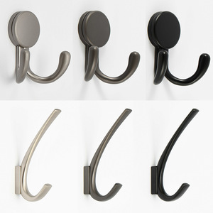 Modern Minimalist <b>Wall</b> <b>Hooks</b> Stainless Steel Double <b>Hook</b> Wardrobe Coat Hat Rack Mounting Type 20 30kg Load Capacity - Product Image 1
