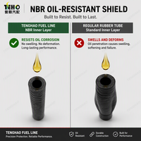 Tuyau de carburant renforcé NBR pour tricycle robuste TENGHAO, compatible avec les systèmes de moteur CG125 et CG150, pièces détachées.