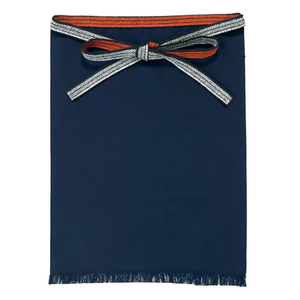 Delantal de Limpieza Estilo Japonés, Talla Única, Color Azul Marino Liso, con Cinturón de Polipropileno - Product Image 1