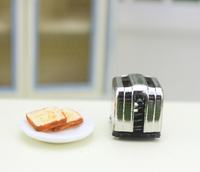 Dolllland Mini cuisine bricolage modèle alimentaire jouet Miniature pain Toast Maker pour maison de poupée métal Miniature jouet