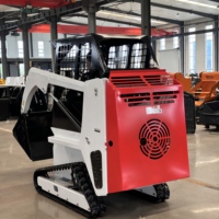 Mini-chargeuse compacte hydraulique à moteur diesel avec commande PLC, capacité de charge de 490 kg, fabricant chinois, accessoire godet