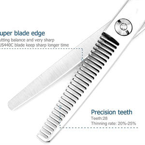 กรรไกรซอยผมมืออาชีพ สแตนเลสสตีล หัวตรง ด้ามยาว สำหรับตัดผมเพื่อความงาม พร้อมดีไซน์ลายดอกพลัม - Product Image 2