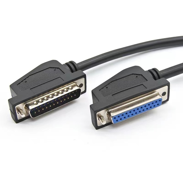 over molded DB25 cable 90 degree angle DB25 male to DB25 male D-Sub 25 pin connector cable