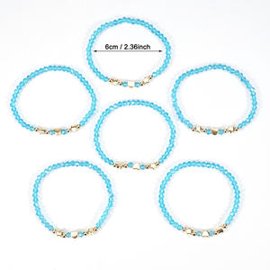 Fashion Beaded <b>Bracelets</b> <b>Set</b> 6Pcs Crystal Rhinestone Star Gold Plated Women's Bohemia Gift Jewelry Made In China - Product Image 4