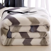 Chevron-Muster Doppellagige Dicke Raschel-Decke Weiche Moderne Minimalistische Anti-Shed Warme Bettdecke für Wohnheim Sofa Schlafzimmer Winter