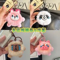 Porte-clés personnalisé en fausse fourrure de lapin Rex, peluche douce et écologique, pour filles/enfants, pendentif pour sac à dos