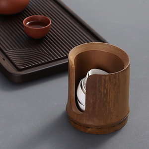 Bamboo woven <b>tea</b> <b>set</b>, bamboo joint cup holder, retro Zen-style cup basket, <b>tea</b> ceremony accessory, cup holder, <b>tea</b> cup storage - Product Image 4