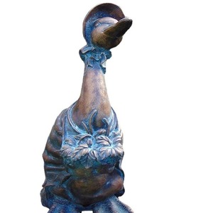 Ornement de jardin en bronze en forme de lapin avec chapeau, décoration extérieure résistante aux intempéries, finition métallique, sculpture animale pour cour - Product Image 5