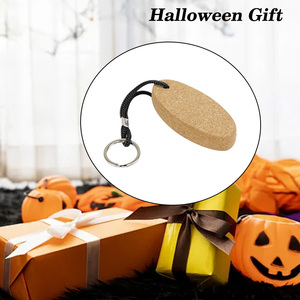 Halloween Đảng Keychain Người Đàn Ông Của Xe Móc Khóa Làm Bằng Gỗ Tinh Khiết PU Da Hình Cầu Nút Chai Cho Gia Đình Móc Khóa - Product Image 5