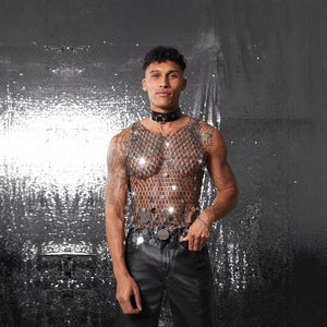 Chaleco de playa Sexy para <span class=keywords><strong>hombre</strong></span> de nueva fuente transfronteriza en el extranjero W25431 <span class=keywords><strong>ropa</strong></span> de rendimiento <span class=keywords><strong>AliExpress</strong></span> para mantener colgante de cuentas de red de pesca - Product Image 1