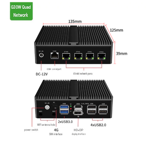 Mini PC industriel sans ventilateur BKHD G30W 4LAN 2.5G 4G 5G Intel série N DDR5 sans SSD ni RAM - Product Image 1